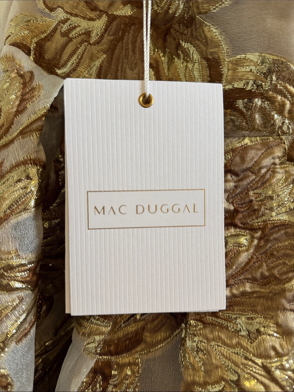 Mac Duggal 20716 Gold Strapless Brocade Midi Dress with Pockets Size 12 NWT - Picture 12 of 13